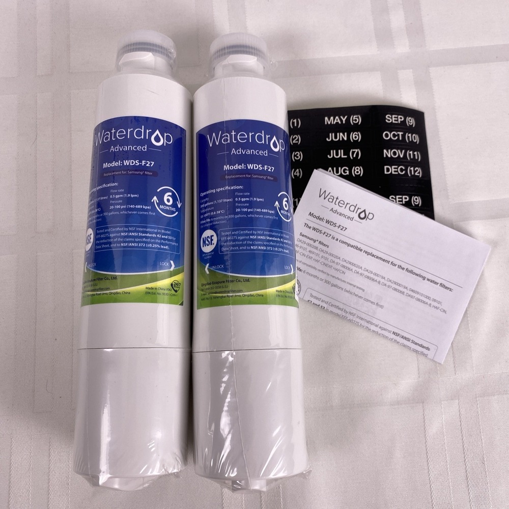 Waterdrop Advanced WDS-F27‎ refrigerator water filters - Lot of 2